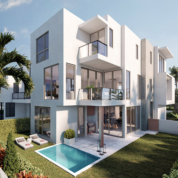 NEW – Single-family estate homes located directly across Ocean Boulevard, Delray Beach